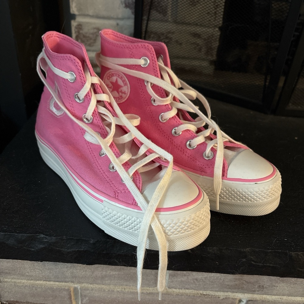 Pink High-Top Converse Sneakers